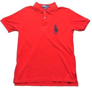 Polo by Ralph Lauren Red Men's Polo Shirt with Navy Logo